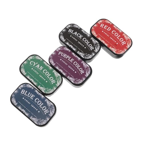HAPINARY 5 Stück Stempelkissen Druckerzeugnisse Scrapbooking Ink Pads Bastelkissen basteln Büro Briefmarken Nachfüllpad Mini-Malpad Journaling Ink Pad Fingertintenkissen Öldruck von HAPINARY