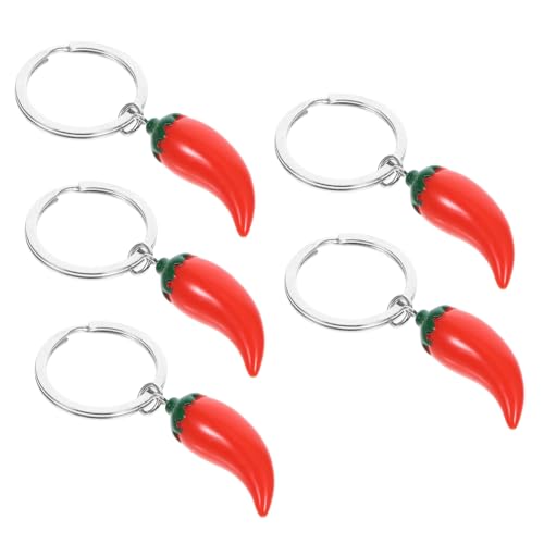 HAPINARY 5 Stück Teiliges Chili Schlüsselanhänger Nachbildung aus Legierung Modischer Taschenanhänger Vielseitig Verwendbar für Schlüssel Rucksack für Party und Festtage HAPINARY 5 Stück Teiliges Chili Schlüsselanhänger Nachbildung aus Legierung Modischer Taschenanhänger Vielseitig Verwendbar für Schlüssel Rucksack für Party und Festtage von HAPINARY
