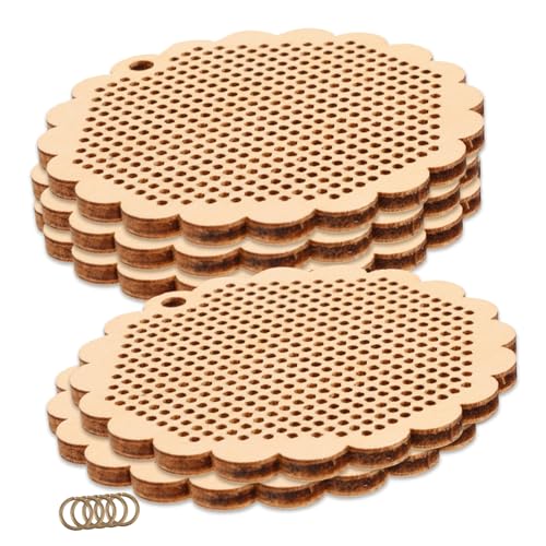 HAPINARY 5 Stück Teiliges Kreuzstich Holzplatten Glatte Langlebige Holzornamente Vielseitige DIY Bastelrohlinge für Schmuckanhänger Schlüsselanhänger Buchzeichen Einzigartiges Zubehör für von HAPINARY