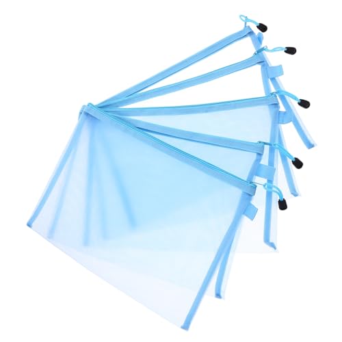HAPINARY 5 Stück Teiliges Transparente Zipper Aufbewahrungstaschen für Dokumente Schreibwaren und Kosmetik Reißverschlussbeutel für Hause von HAPINARY