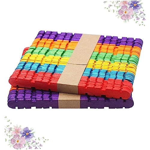 HAPINARY 50 Stück Bunte Holzstäbchen für DIY Projekte Naturholz Bastelsticks Farben für Schulprojekte und Kreative Bastelarbeiten von HAPINARY