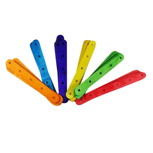 HAPINARY 50 Stück Bunte Jumbo Holzstäbchen mit Löchern Natürliche Popsicle Craft Sticks aus Glattem Ungiftigem Holz für DIY Bastelprojekte Schul Partyaktivitäten Umweltfreundlich von HAPINARY