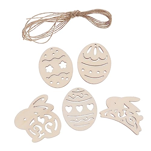 HAPINARY 50 Stück DIY Ostern Holzchips Dekoration Bunte Holzanhänger für Kreative Bastelprojekte für Osterfeiern Party Accessoire von HAPINARY