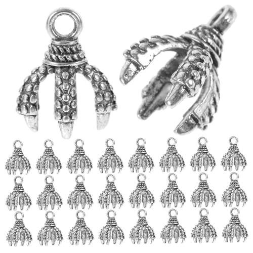 HAPINARY 50 Stück Drachenklauen Anhänger für Schmuckherstellung Langlebige Legierung Perlenfassung Vielseitige DIY Charms für Armbänder Halsketten Schlüsselanhänger Basteln von von HAPINARY