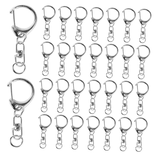 HAPINARY 50 Stück Drehbare Schnalle Feder Schlüsselringschnalle Metall Schlüsselanhänger Schlüsselanhänger Ringe Set Drehverschlusshaken Kleine D Ringe von HAPINARY