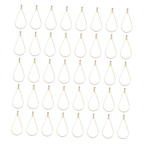HAPINARY 50 Stück Geometrische Ohrring Ringe für DIY Schmuckherstellung Wasserfallform Goldfarben für Anhänger und Accessoires von HAPINARY