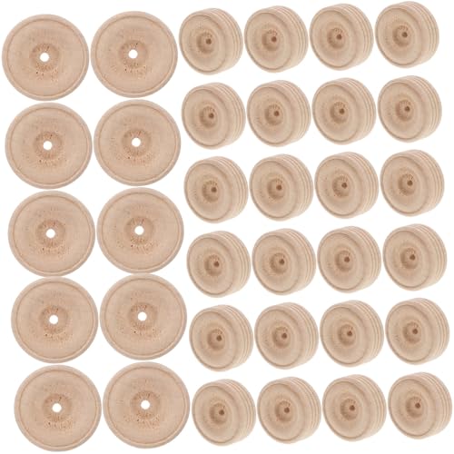HAPINARY 50 Stück Handgefertigte Spielzeug Holzräder, Räder Zum Basteln, Rad, Spielzeug, Bastelräder, Spielzeugrad, Holzräder Für Spielzeug von HAPINARY