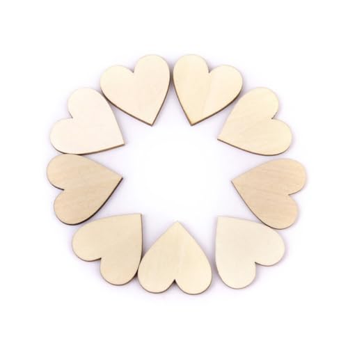 HAPINARY 50 Stück Herz Holzscheiben für DIY Bastelprojekte Unbehandelte Holzscheiben für Dekoration Scrapbooking und Beschriftung für Hochzeiten und Kreative Handarbeiten von HAPINARY