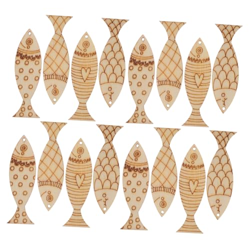 HAPINARY 50 Stück Holzfische zum Bemalen Mediterraner Stil Unfertige Fischform DIY Basteln Kindergarten Kreative Handwerksdekoration Holzanhänger von HAPINARY