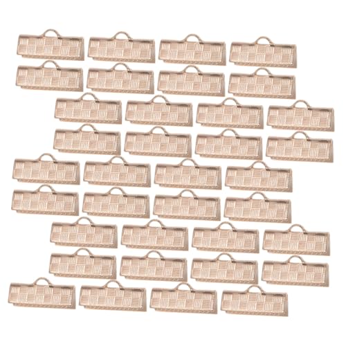 HAPINARY 50 Stück Kupferband Endklemmen Praktische Schmuck Klemmverschlüsse für DIY Halsketten Langlebige Bandenden Modische Bastelmaterialien für Schmuckherstellung von HAPINARY