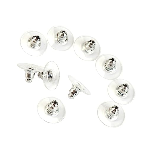 HAPINARY 50 Stück Ohrstecker Metall Ohrring Verschlüsse mit Kunststoffpolster Weiß K Leicht Ergonomisch Langlebig als Schmuckzubehör von HAPINARY