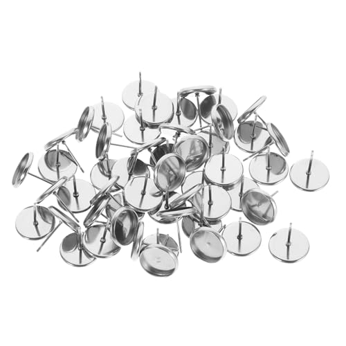 HAPINARY 50 Stück Ohrstecker Rohlinge Langlebige Flache Ohrring Halterungen für DIY Schmuckherstellung Leicht und Vielseitig für Cabochon Einlagen von HAPINARY