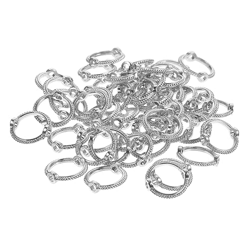 HAPINARY 50 Stück Runde Perlenringe, DIY Perlenrahmen, Legierung, Kreisförmige Perlenrahmen, Schmuckherstellungsbedarf, Abstandsperlen Zum Basteln Von Perlenzubehör, Handperlenrahmen, von HAPINARY
