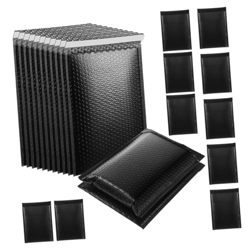 HAPINARY 50 Stück Schwarze Gepolsterte Versandtaschen mit Luftpolster Selbstklebend und Reißfest Stoßdämpfend für Kleidung Kosmetik und Zubehör Wetterbeständige Mailing Bags für Sicheren von HAPINARY