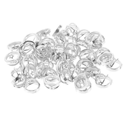 HAPINARY 50 Stück Silberne Stern Perlen für DIY Ohrringe Armbänder und Metallperlen für Schmuckherstellung für Bastelprojekte und Heimdekoration von HAPINARY