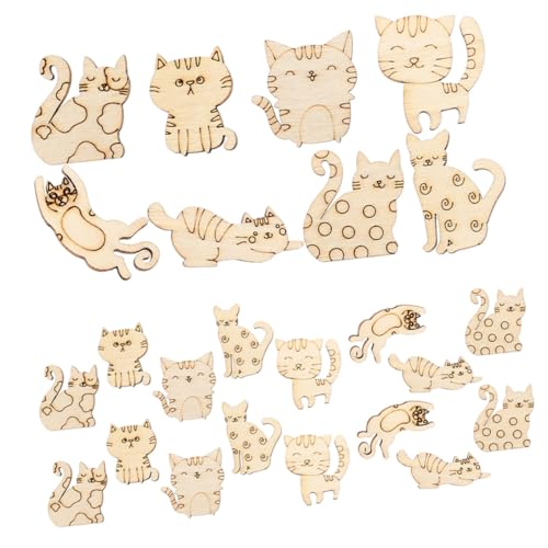 HAPINARY 50 Stück Teiliges Holz Katzen Ausschnitte Naturbelassen zum Bemalen Kleine DIY Holzscheiben für Unbemalte Holzstücke Katzenform für Basteln Malen Dekoration und Geschenke HAPINARY 50 Stück Teiliges Holz Katzen Ausschnitte Naturbelassen zum Bemalen Kleine DIY Holzscheiben für Unbemalte Holzstücke Katzenform für Basteln Malen Dekoration und Geschenke von HAPINARY