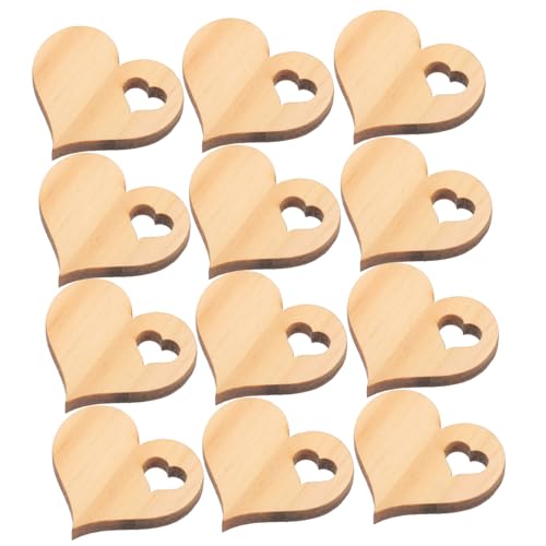 HAPINARY 50 Stück Teiliges Unbemalte Holzherzen zum Basteln DIY Holzscheiben Deko Holzherz Bastelmaterial für Hochzeit Tischdeko Valentinstag Wohnzimmer Dekoration von HAPINARY
