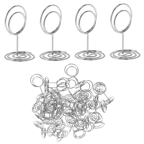 HAPINARY 50 Stück Tischkartenhalter Silber mit Stabilem Sockel Vielseitiger Memo und Fotohalter für Hochzeit Restaurant Business Cards und Dekorative Platzkarten HAPINARY 50 Stück Tischkartenhalter Silber mit Stabilem Sockel Vielseitiger Memo und Fotohalter für Hochzeit Restaurant Business Cards und Dekorative Platzkarten von HAPINARY