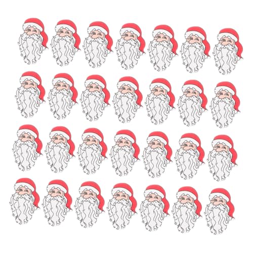 HAPINARY 50 Stück Weihnachtsmannkopf Perlenzubehör, Basteln, Lose Perlen, Girlandenherstellung, Holzperlen, Bastelperlen, Süße Perlen, Urlaubsperlen Für Armbänder, Perlenbasteln, von HAPINARY