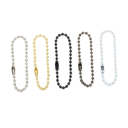 HAPINARY 50Stücke Kugelkette mit Verstellbarem Perlenverbinder Metall für Schlüsselanhänger Anhänger und DIY Projekte Goldene Stahlkette für Personalisierte Etiketten HAPINARY 50Stücke Kugelkette mit Verstellbarem Perlenverbinder Metall für Schlüsselanhänger Anhänger und DIY Projekte Goldene Stahlkette für Personalisierte Etiketten von HAPINARY