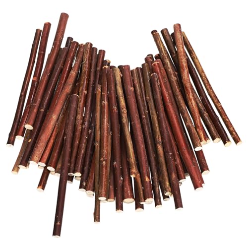 HAPINARY 50Stücke Natürliche Holzstäbchen für Bastelarbeiten Lange Bastelstäbe Multifunktionale Holzmaterialien für Dekorationen und Fotorequisiten Robust und Langlebig von HAPINARY