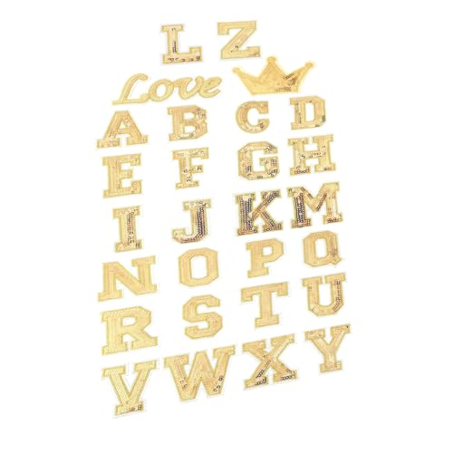 HAPINARY 56 Stück Teiliges Pailletten Buchstaben Aufnäher Gold Glitter Hotfix zum Aufbügeln und Nähen für Kleidung Taschen DIY Bastelprojekte Modische Alphabet Applikationen HAPINARY 56 Stück Teiliges Pailletten Buchstaben Aufnäher Gold Glitter Hotfix zum Aufbügeln und Nähen für Kleidung Taschen DIY Bastelprojekte Modische Alphabet Applikationen von HAPINARY