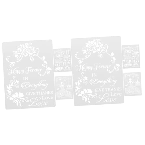 HAPINARY 6 Blätter Vorlage Für Handgeschriebene Zeitungen Zum Thema Hochzeit, Wiederverwendbare Schablonen, Scrapbooking Schablonen, Schablonenvorlage, Schablonen Zum Zeichnen, Journal HAPINARY 6 Blätter Vorlage Für Handgeschriebene Zeitungen Zum Thema Hochzeit, Wiederverwendbare Schablonen, Scrapbooking Schablonen, Schablonenvorlage, Schablonen Zum Zeichnen, Journal von HAPINARY