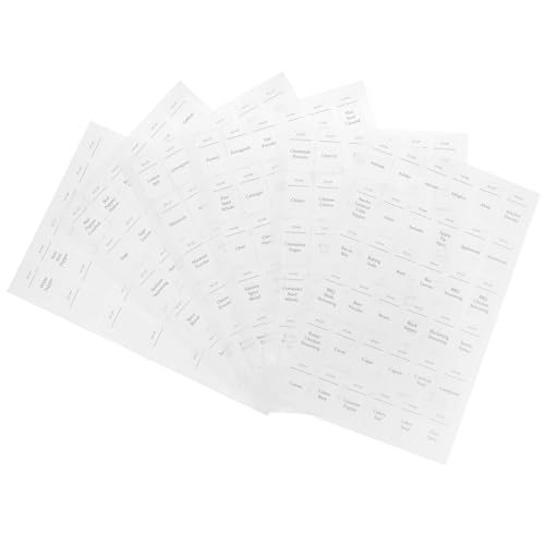 HAPINARY 6 Bögen Gewürzetiketten Gewürzaufkleber Etikettenaufkleber Etikettenaufkleber Gewürzetiketten Patch Gewürzflaschenetikett Selbstklebende Aufkleber Gewürzgewürzaufkleber von HAPINARY