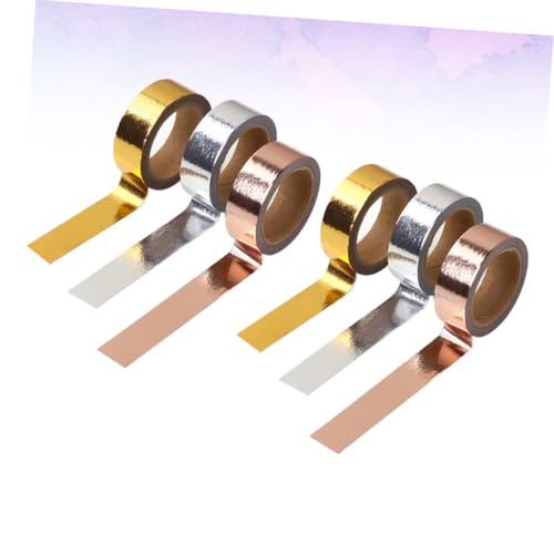 HAPINARY 6 Rollen DIY Masking Tape Metallic Klebeband in Rosegold Gold Silber Selbstklebendes Bastelband für Scrapbooking Geschenkverpackung Kalender Etiketten Beschriften Dekoratives HAPINARY 6 Rollen DIY Masking Tape Metallic Klebeband in Rosegold Gold Silber Selbstklebendes Bastelband für Scrapbooking Geschenkverpackung Kalender Etiketten Beschriften Dekoratives von HAPINARY