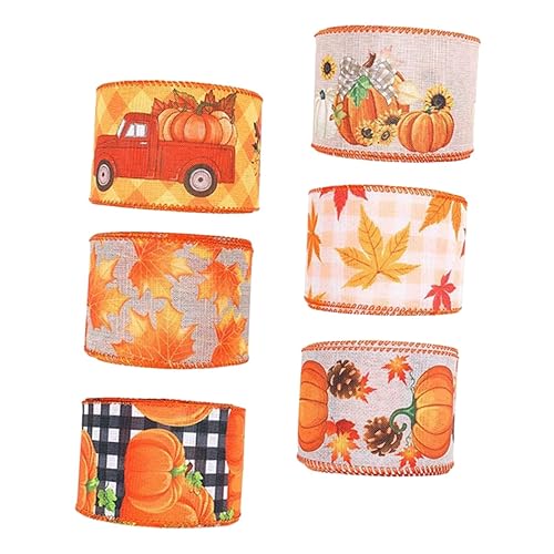 HAPINARY 6 Rollen Herbstdekorative Geschenkbänder Verschleißfest für Geschenkverpackungen Bastelarbeiten und Festtagsdekorationen Gemischte Stile für Erntedankfest und Anlässe HAPINARY 6 Rollen Herbstdekorative Geschenkbänder Verschleißfest für Geschenkverpackungen Bastelarbeiten und Festtagsdekorationen Gemischte Stile für Erntedankfest und Anlässe von HAPINARY