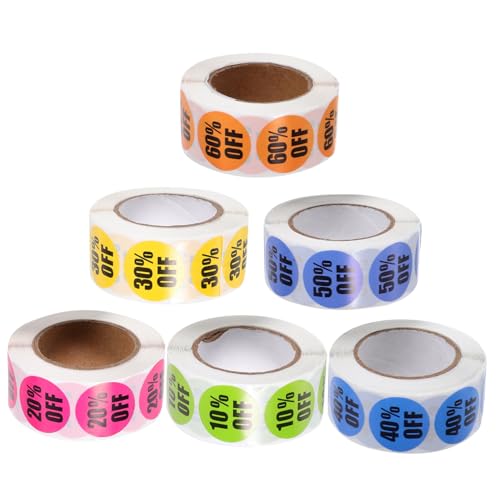 HAPINARY 6 Rollen Logo Aufkleber, Prozent Aufkleber, Etiketten, Aufkleber, Runde Aufkleber, Preisaufkleber Für Kleine Unternehmen, Einzelhandelsgeschäfte, Etikettenanhänger, Prozent HAPINARY 6 Rollen Logo Aufkleber, Prozent Aufkleber, Etiketten, Aufkleber, Runde Aufkleber, Preisaufkleber Für Kleine Unternehmen, Einzelhandelsgeschäfte, Etikettenanhänger, Prozent von HAPINARY