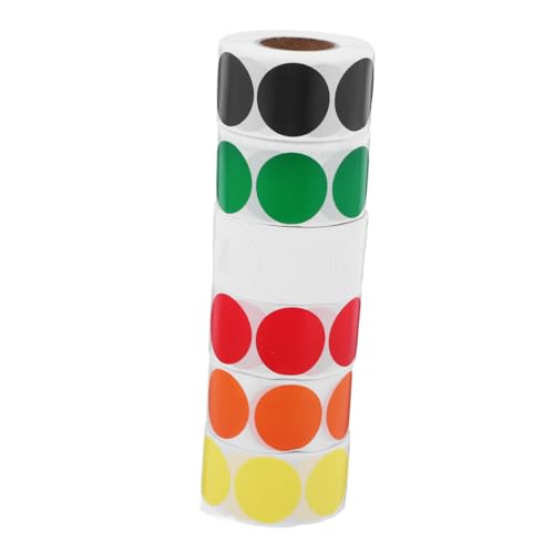 HAPINARY 6 Rollen Selbstklebende Etiketten, Runde Etikettenaufkleber, Klassifizierungspunktaufkleber, Farbcodierungsetiketten, Kleine Runde Aufkleber, Farbige Punktaufkleber, Dekorative von HAPINARY