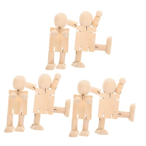 HAPINARY 6 Stück Holz Roboter Puppen Unbemalte Holzfiguren für DIY Bastelprojekte Fördert Kreativität Lernhilfe für und Gelenkbewegungen für Familienaktivitäten HAPINARY 6 Stück Holz Roboter Puppen Unbemalte Holzfiguren für DIY Bastelprojekte Fördert Kreativität Lernhilfe für und Gelenkbewegungen für Familienaktivitäten von HAPINARY