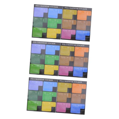 HAPINARY 6 Stück Index Tabs Selbstklebende Aufkleber Für Kalender Wochenplaner Etiketten Kalender Ereignisaufkleber Kalenderaufkleber Planer Klebrige Seitenregister Zeitplan von HAPINARY