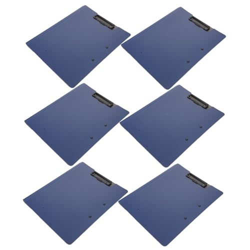 HAPINARY 6 Stück Klemmbrett Ordner Teilig Doppelte Starke Clips Horizontale und Schreibunterlage Multifunktionales Clip Board für Dokumente Notizen Büro und Baustelle von HAPINARY