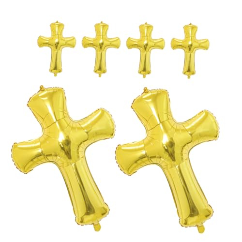 HAPINARY 6 Stück Kreuz Aluminium Folienballons für Taufe und Kindergeburtstag Goldene Jesus Luftballons Robuste Partydekoration für Jungen und Mädchen Festliche Feiergestaltung HAPINARY 6 Stück Kreuz Aluminium Folienballons für Taufe und Kindergeburtstag Goldene Jesus Luftballons Robuste Partydekoration für Jungen und Mädchen Festliche Feiergestaltung von HAPINARY