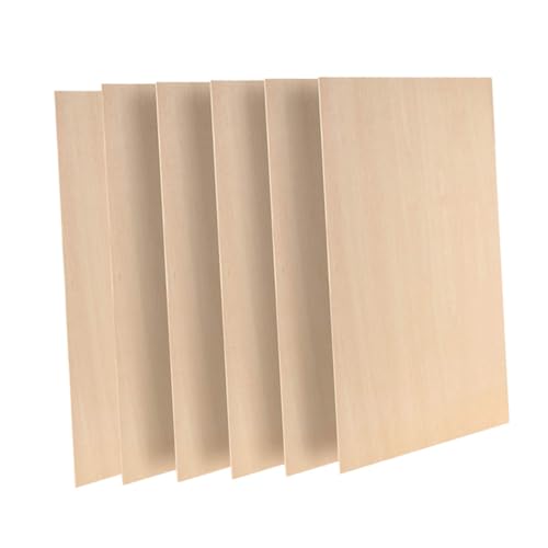 HAPINARY 6 Stück Rechteckige Holzplatten Dünne Unbehandelte Holzscheiben Blanko Bastelholz DIY Holzstücke für Kunst Handwerk und Dekoration von HAPINARY