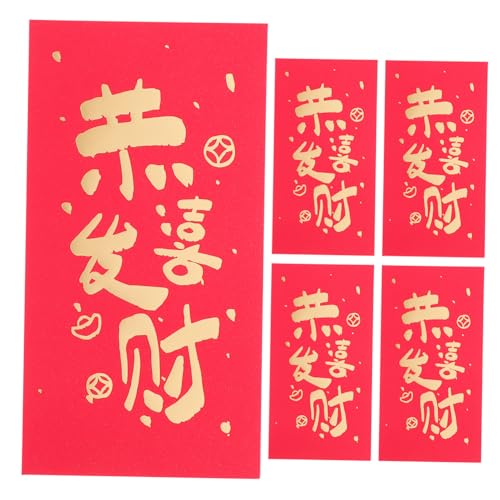 HAPINARY 6 Stück Rote Umschläge für Chinesische Neujahr Traditionelle Glücksumschläge für Geldgeschenke Elegante Design Papiertüten für Hochzeiten und Festlichkeiten von HAPINARY