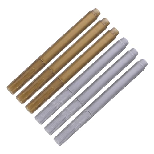 HAPINARY 6 Stück Teiliges Abwischbarer Kunststoff Paint Marker in Gold und Silber Flexible Spitze Langlebige für Wein DIY Kunsthandwerk Malen Skizzieren und Scrapbooking HAPINARY 6 Stück Teiliges Abwischbarer Kunststoff Paint Marker in Gold und Silber Flexible Spitze Langlebige für Wein DIY Kunsthandwerk Malen Skizzieren und Scrapbooking von HAPINARY