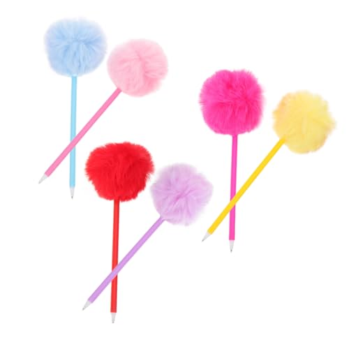 HAPINARY 6 Stück Teiliges Bunte Flauschige Pom Pom Kugelschreiber mit Weichem Plüsch für Schule Büro und Zuhause Kreative Schreibstifte für Schüler und Frauen Glattes Schreiben und Lustiges von HAPINARY