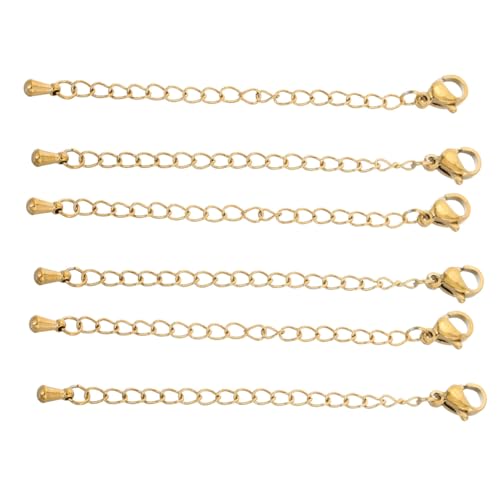 HAPINARY 6 Stück Teiliges Edelstahl Kettenverlängerung mit Karabinerverschluss Robuste Schmuckteile für DIY Armband Halskette Langlebig Rostfrei Vielseitig für Alltag und Party HAPINARY 6 Stück Teiliges Edelstahl Kettenverlängerung mit Karabinerverschluss Robuste Schmuckteile für DIY Armband Halskette Langlebig Rostfrei Vielseitig für Alltag und Party von HAPINARY