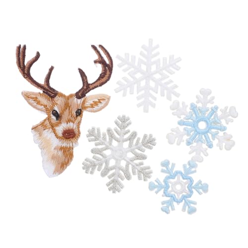 HAPINARY 6 Stück Teiliges Goldene Schneeflocken und Reh Bestickte Bügelapplikationen Stilvolle Weihnachts-dekorations-patches für Kleidung Hüte Heimtextilien und Diy-projekte HAPINARY 6 Stück Teiliges Goldene Schneeflocken und Reh Bestickte Bügelapplikationen Stilvolle Weihnachts-dekorations-patches für Kleidung Hüte Heimtextilien und Diy-projekte von HAPINARY