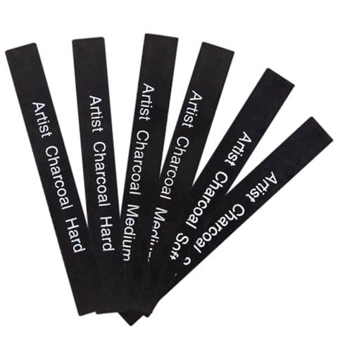 HAPINARY 6 Stück Teiliges Komprimierte Zeichenkohle Stifte Weich Hart Langlebige Künstler Sticks zum Skizzieren und Zeichnen für Kunststudenten und Hobbykünstler von HAPINARY