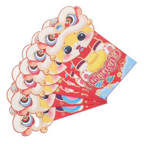 HAPINARY 6 Stück Teiliges Rote Umschläge mit Klappe für Chinesisches Neujahr Traditionelle Glücksumschläge für Sichere Geldgeschenke Weiches Material für Familienfeiern von HAPINARY