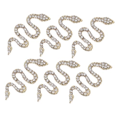 HAPINARY 6 Stück Teiliges Snake Nail Art Charms aus Langlebiger Zinklegierung Kreative DIY Nagelverzierung mit Glitzernden Schlangen designs Geeignet für Nagelstudio und Persönliche von HAPINARY
