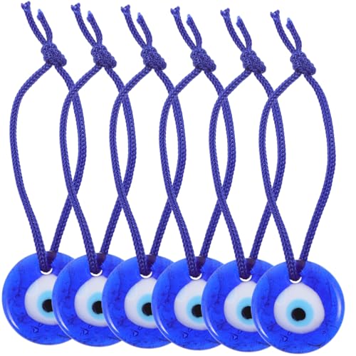 HAPINARY 6 Stück Türkische Blaue Auge Anhänger Glas Hängedeko Glücksbringer Schutz Ornament für Auto Wand Haus Dekoration HAPINARY 6 Stück Türkische Blaue Auge Anhänger Glas Hängedeko Glücksbringer Schutz Ornament für Auto Wand Haus Dekoration von HAPINARY