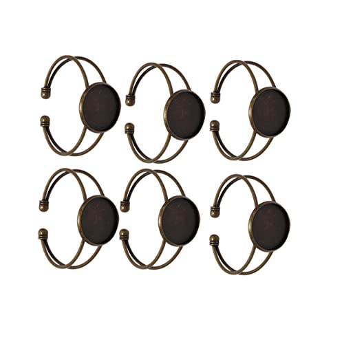 HAPINARY 6 Stück Y Förmige Armreifbasis aus Kupfer in Antik Bronze Verstellbare Schmuckrohlinge für DIY Armband mit Cabochon Langlebig und Rostfrei für Schmuckherstellung von HAPINARY
