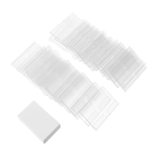 HAPINARY 60 Sätze Etikettenhalter aus durchsichtigem Kunststoff Bin Label Halter Clips anzeigen Etikettenhalter Zeichenclip Clip für Korbetiketten aus Kunststoff Regaletikettenhalter PVC von HAPINARY