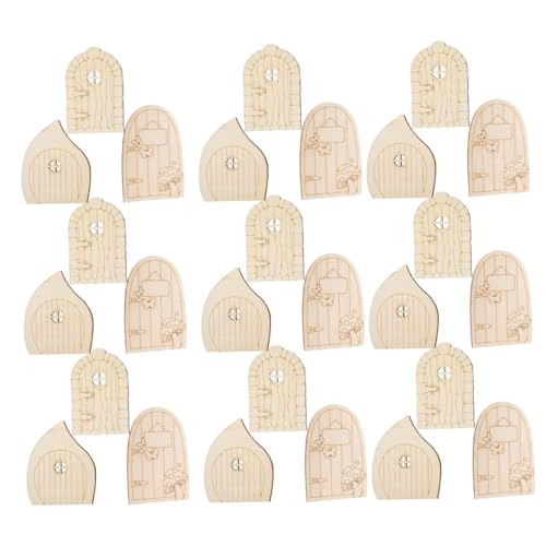 HAPINARY 60 Stück Miniatur Holz DIY Bastelset Unlackiert Beige Mini Fenster Puppenhaus Garten Dekoration für Zuhause Büro Hochzeit Party von HAPINARY