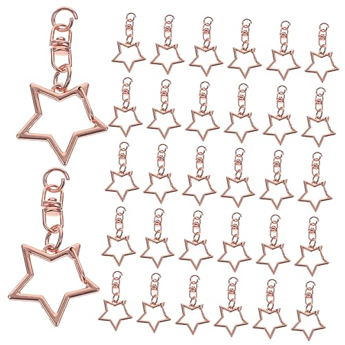 HAPINARY 60 Stück Pentagramm Schlüsselanhänger, Sternförmiger Schlüsselring, Drehverschlüsse, Schnappverschlüsse Aus Metall Zum Aufhängen, Metallverschluss Clips, Metall Schlüsselanhänger von HAPINARY